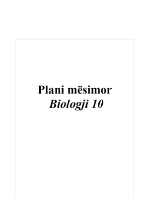 Plani mësimor Biologji 10