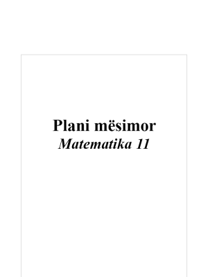Plani mësimor Matematika 11