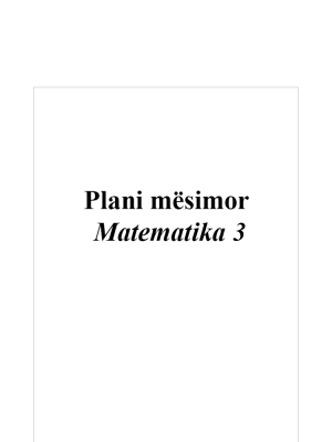 Plani mësimor Matematika 3