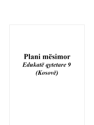 Plani mësimor Edukatë qytetare 9 (Kosovë)