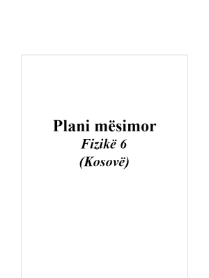 Plani mësimor Fizike 6 (Kosovë)