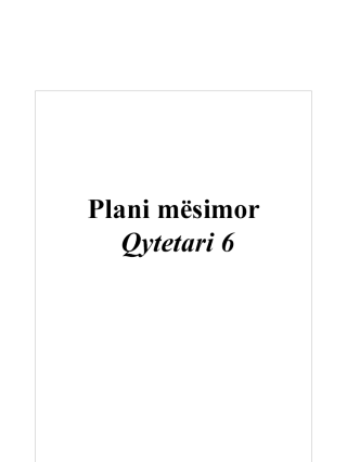Plani mësimor Qytetari 6